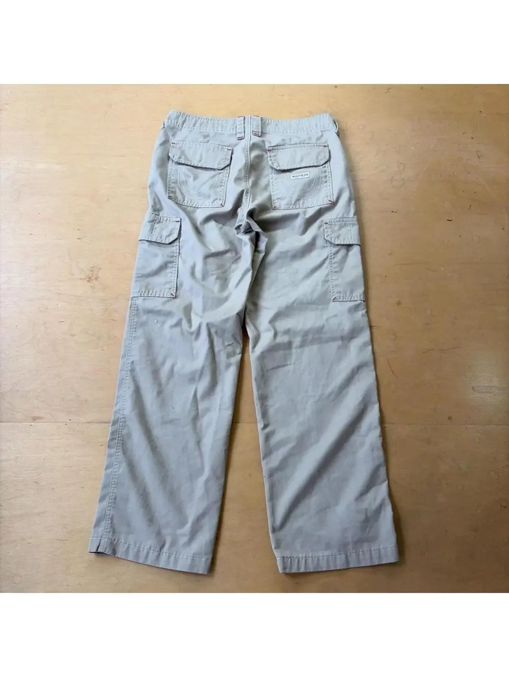 True Religion Men Size 29x31 Cargo Stitched Pants Straight Leg Tan RN#112790!